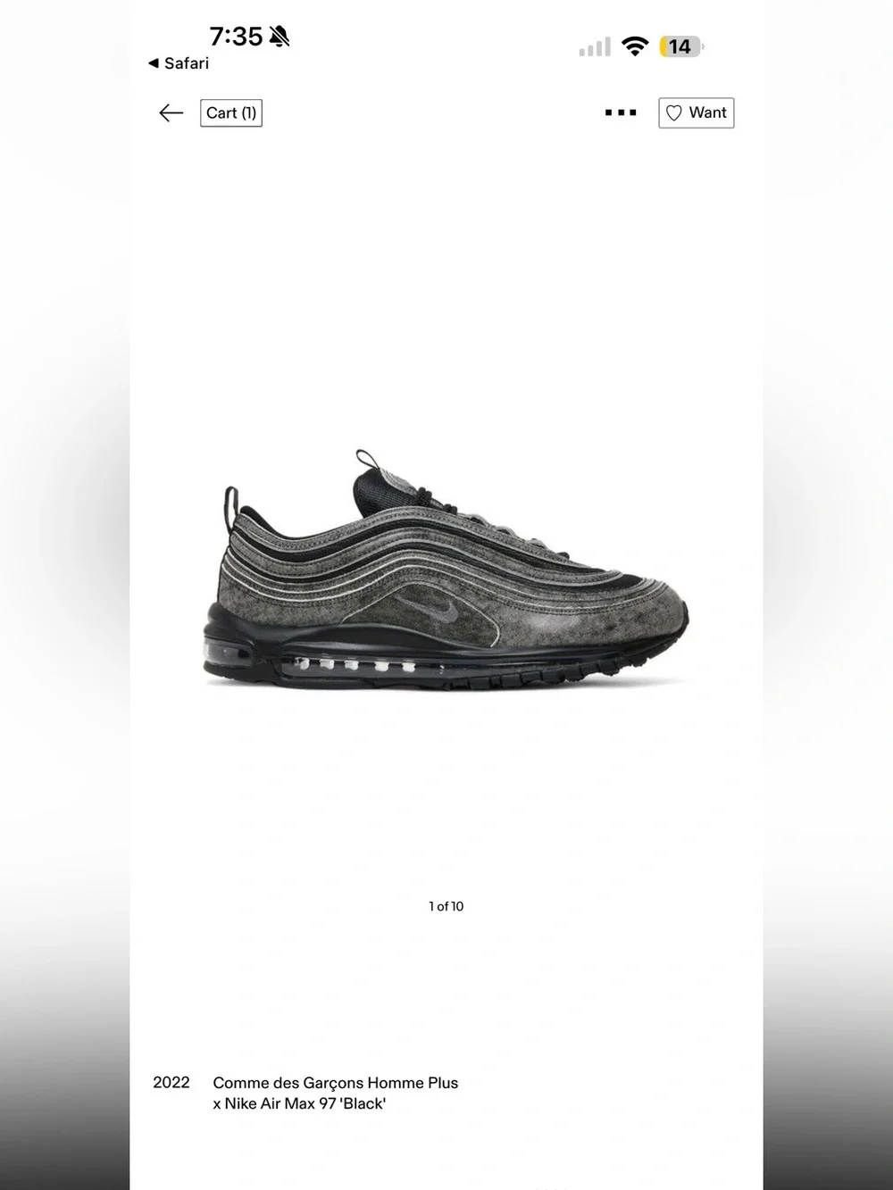 Comme des Garçons Homme Plus × Nike Air Max 97 'Black'
